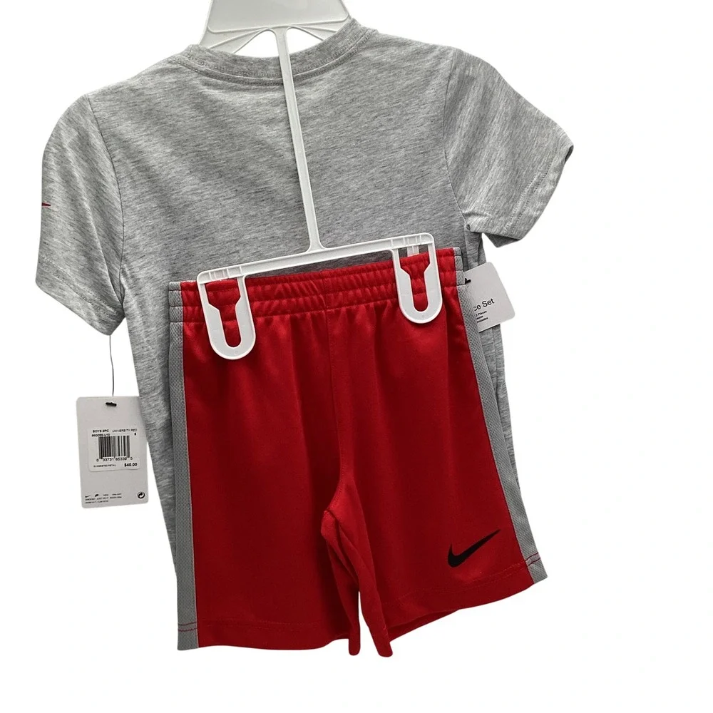 Nike Boys 2-Piece Set Just Do It T-Shirt and Shorts University Red 5 - Picture 3 of 8